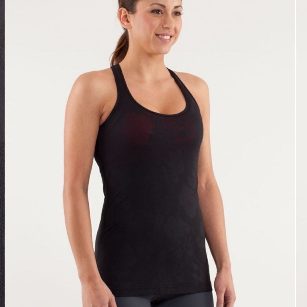 Lululemon Cool Racerback Mesh Floral Black Tank